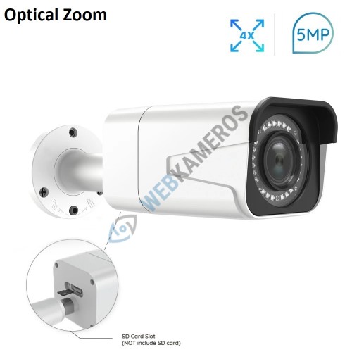 IP kamera PoE 5MP RL51 su optiniu objektyvu Micro sd