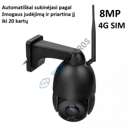 Kamera su SIM kortele automatiškai sukinėjama su optika CAT 8MP